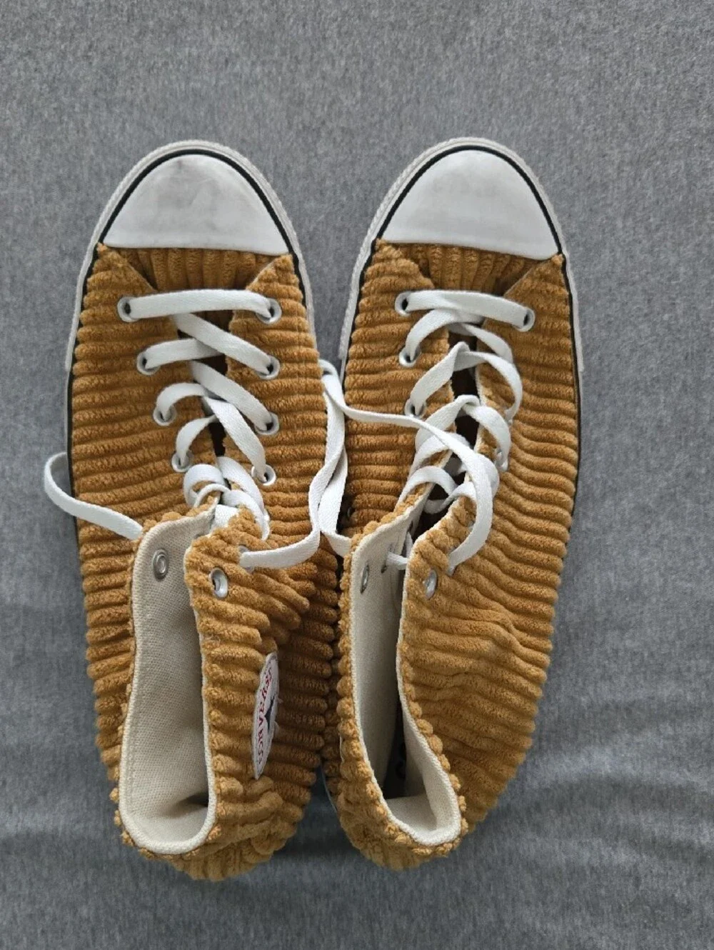 Converse Corduroy High-Top Sneakers in Mustard Yellow